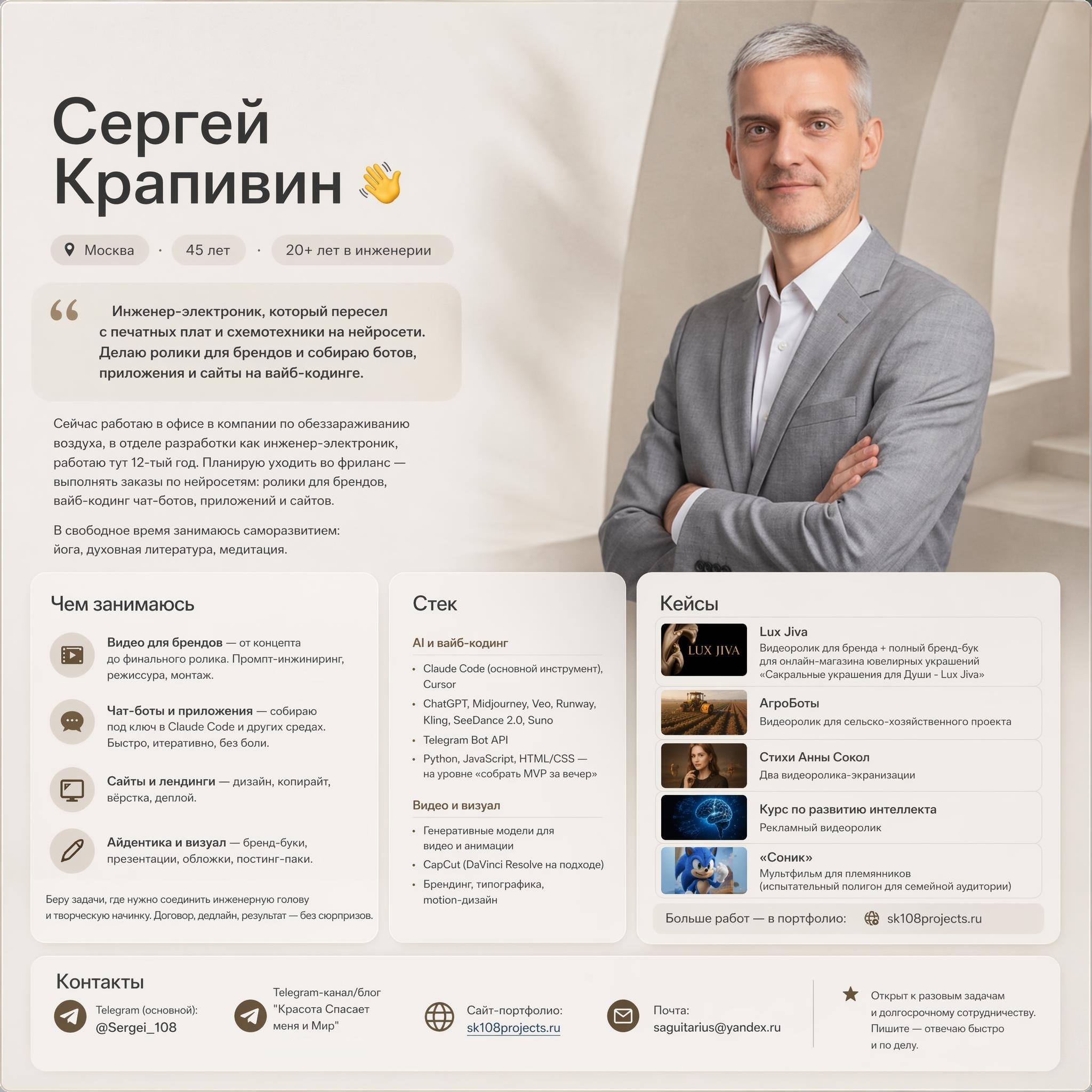 Сергей Крапивин — sk108projects: главное — семья, создаю новое, делаю мир лучше